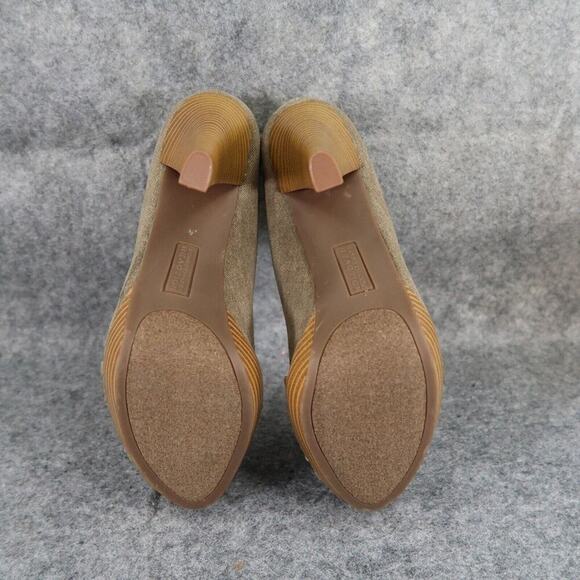 Kenneth Cole Shoes Womens 7.5 Pumps Platform Peep Toe Slip On Knot Fabric Brown - Picture 11 of 15